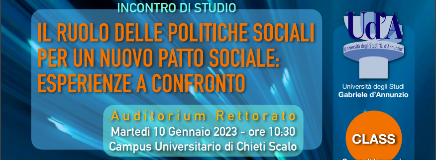 Locandina  Il ruolo delle Politiche sociali per un nuovo patto sociale: esperienze a confronto
