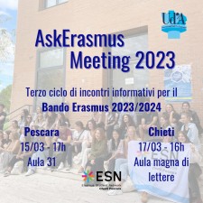 Locandina con le date  e i luoghi di incontri formativi per bando Erasmus
