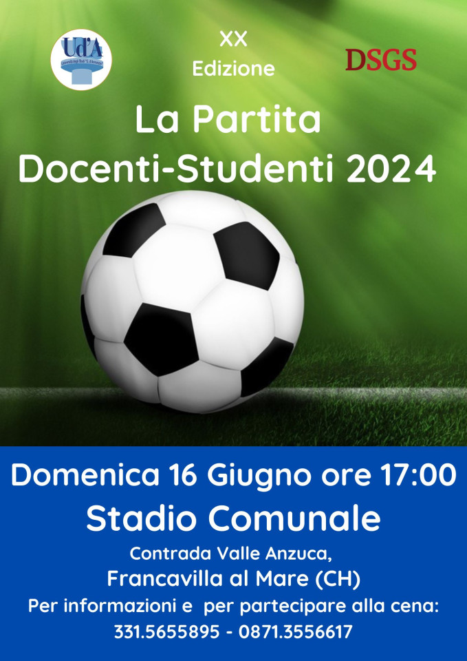 Locandina partita docenti - studenti 2024 ventesima edizione