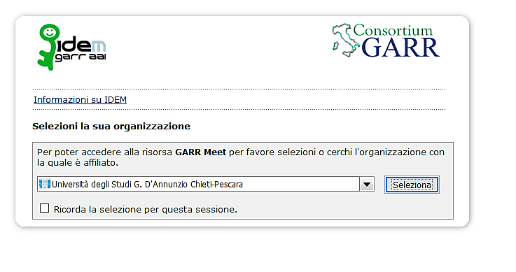 Pagina web garr meet