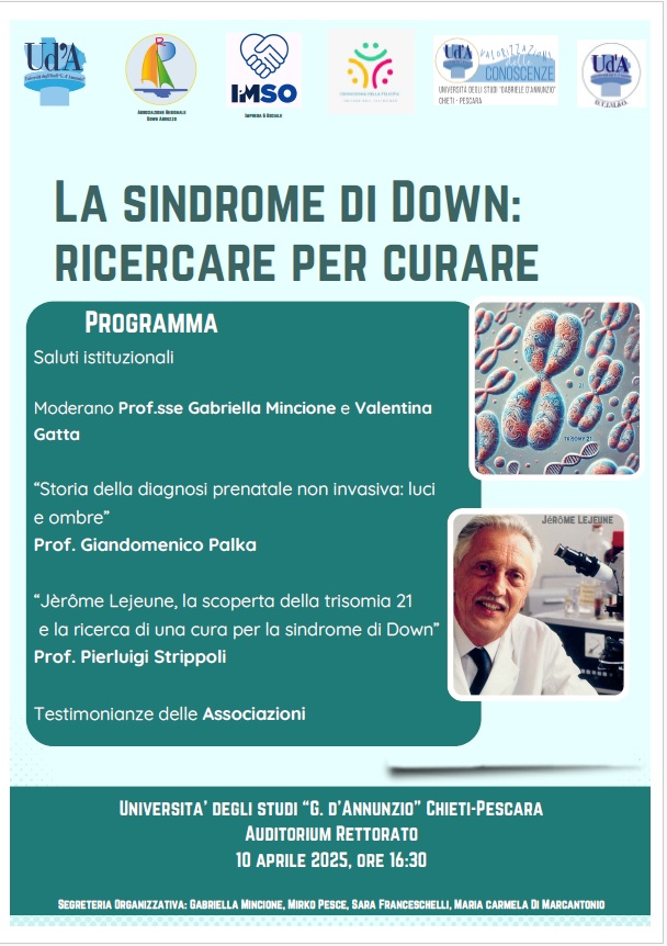 Locandina evento La sindrome di Down: ricercare per curare