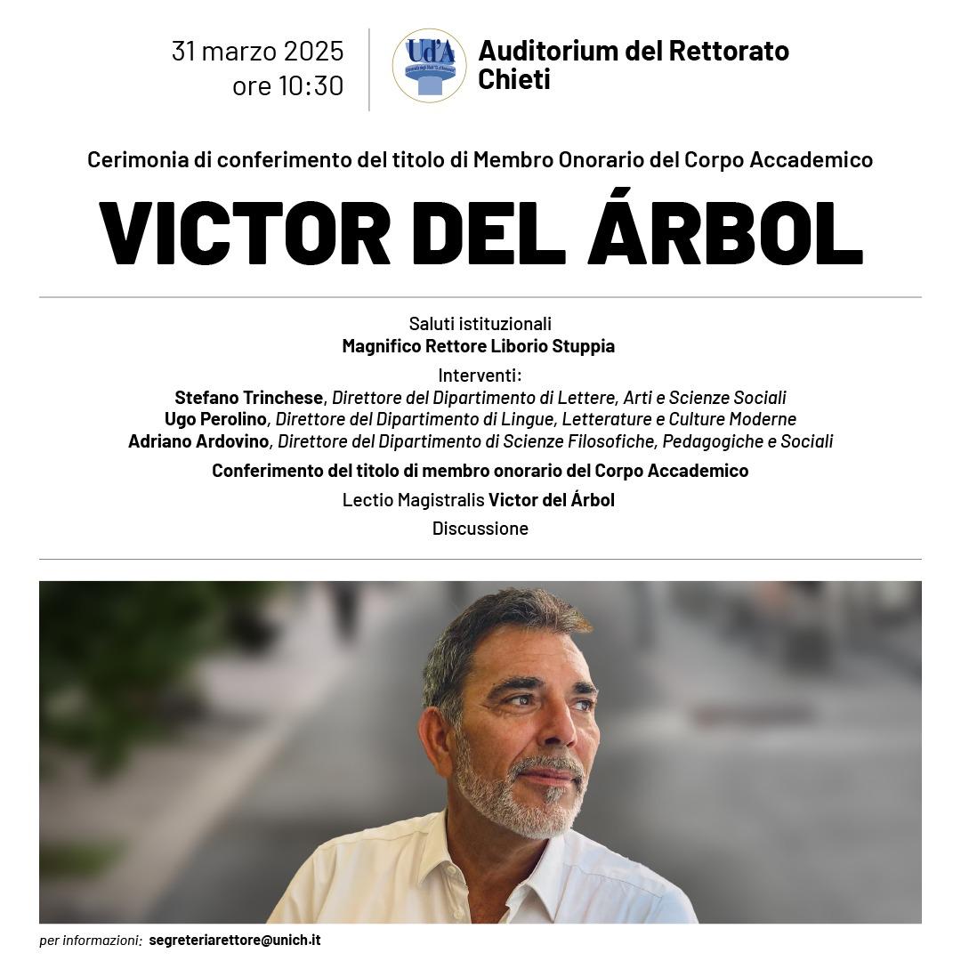 Locandina Victor Del Arbol membro onorario della d'Annunzio