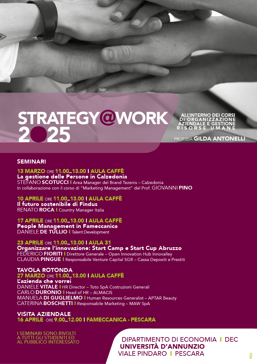 Locandina seminari Strategy@Work - Pescara