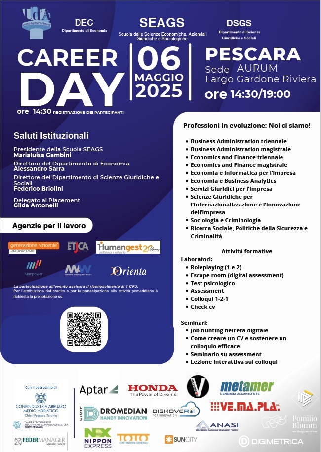 Locandina Career day Aurum Pescara