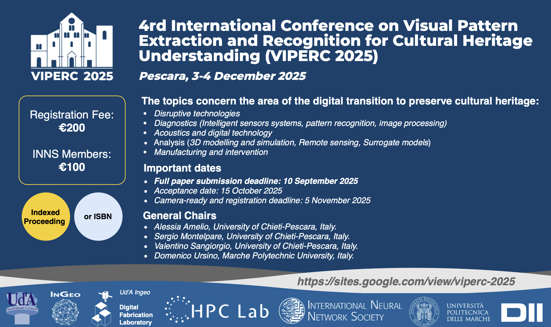Flyer conferenza internazionale VIPERC 2025