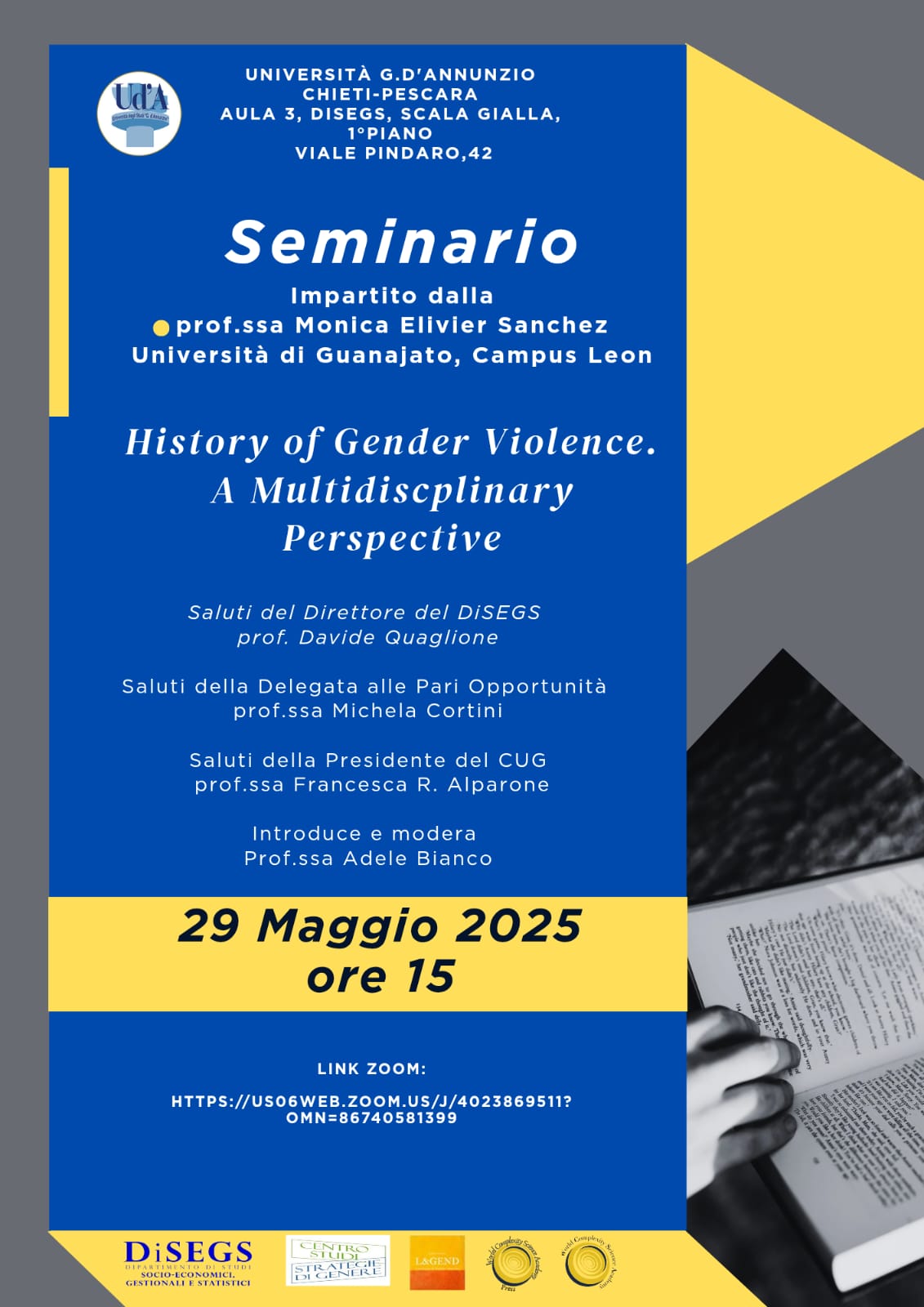 Locandina seminario del 29 maggio Pescara