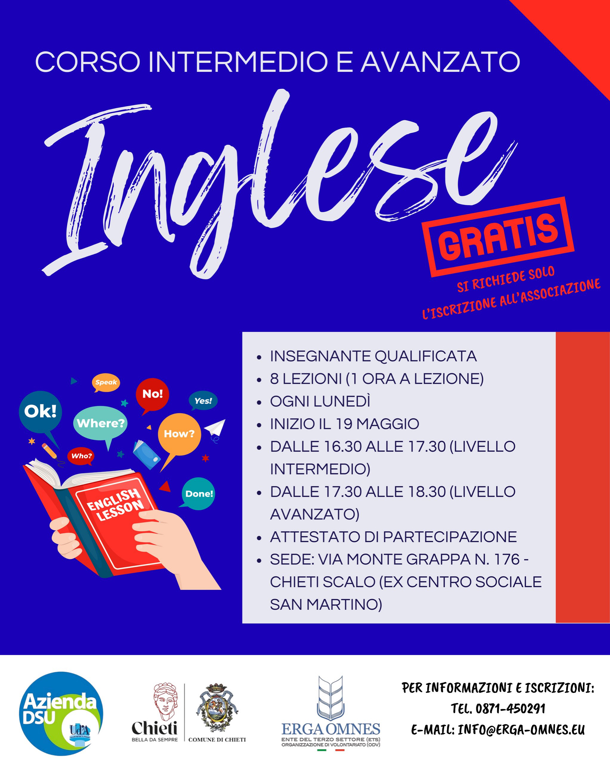 Locandina corso di inglese