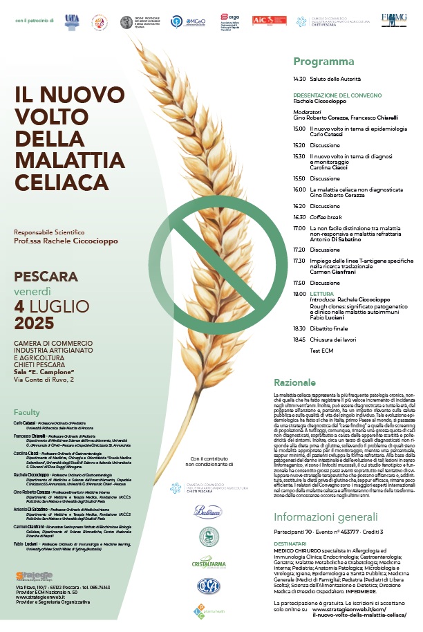 Locandina Convegno "Il nuovo volto della malattia celiaca"