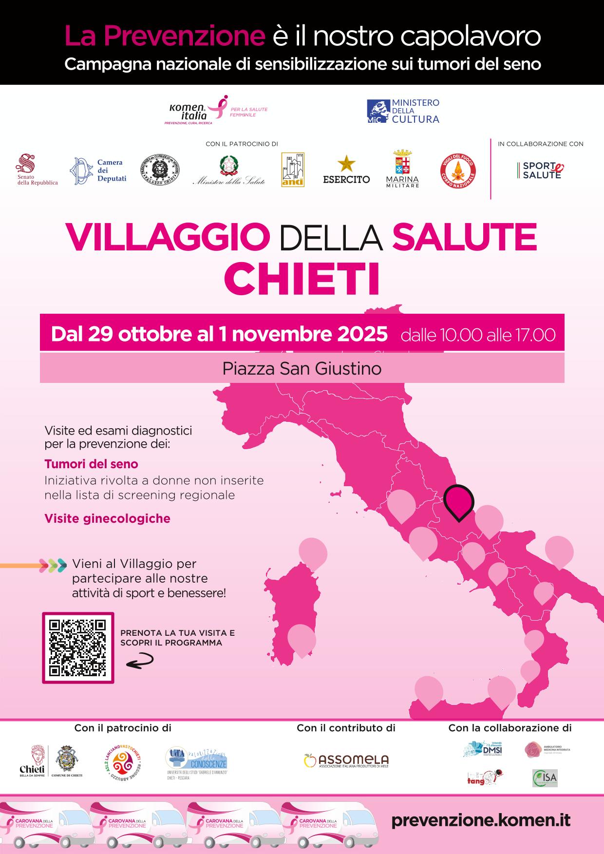 Locandina Villaggio della salute Komen - Chieti 