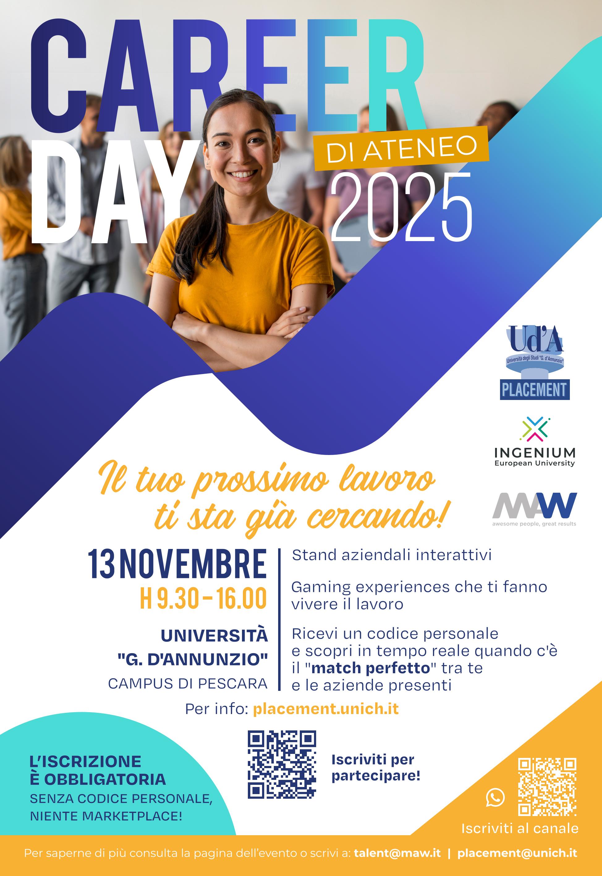 Locandina Career Day - Campus di Pescara