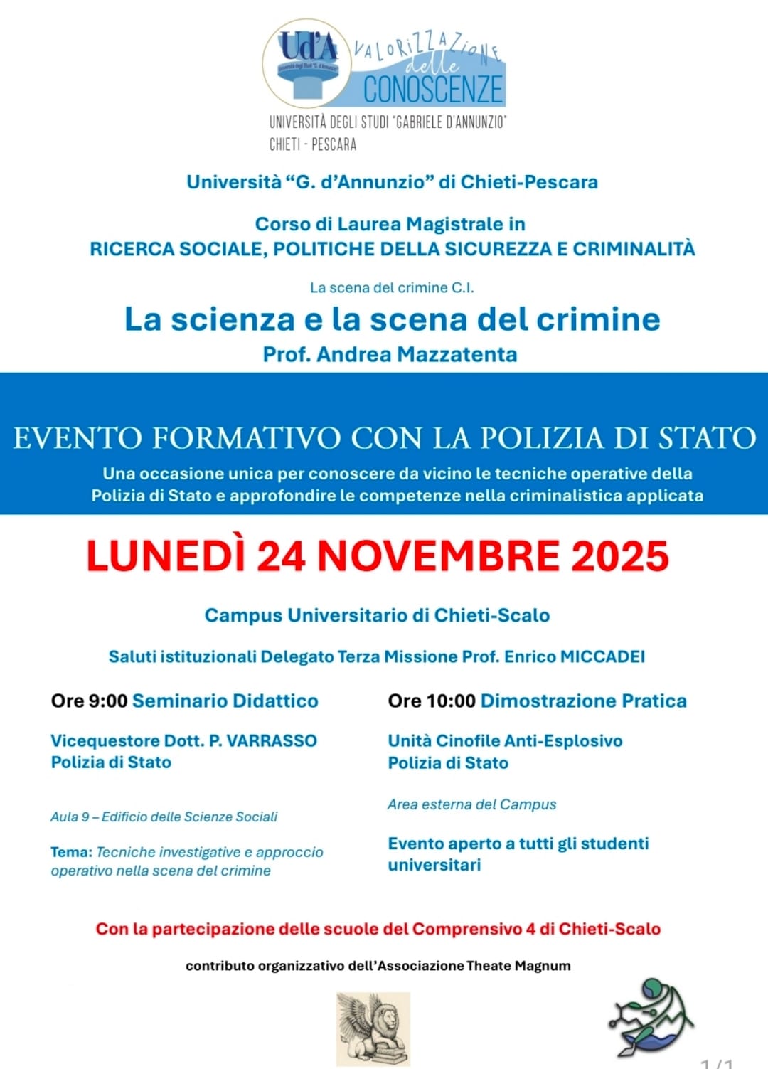 Evento 24 novembre - Campus di Chieti