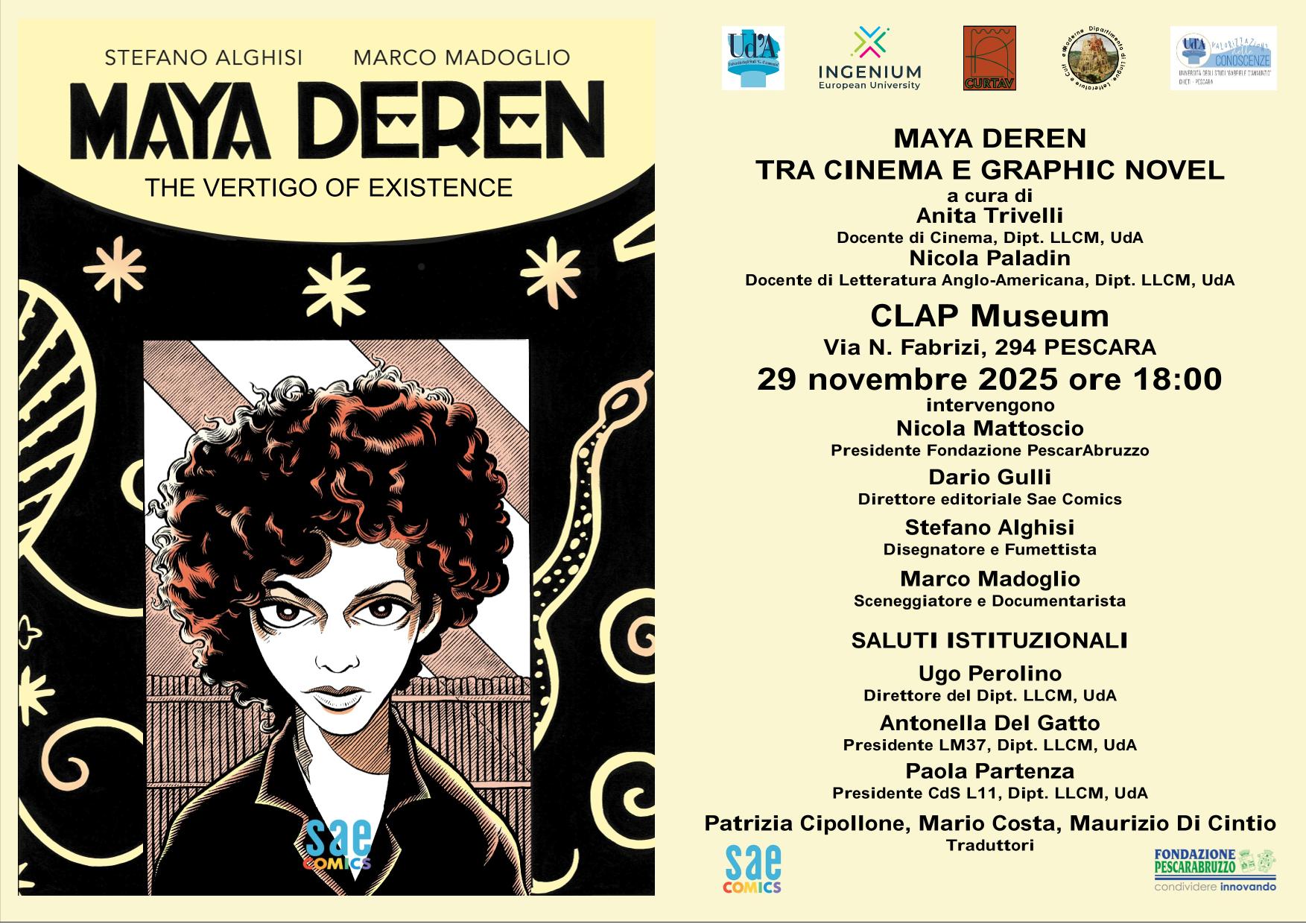 Locandina Maya Deren tra cinema & fumetto al CLAP Museum di Pescara