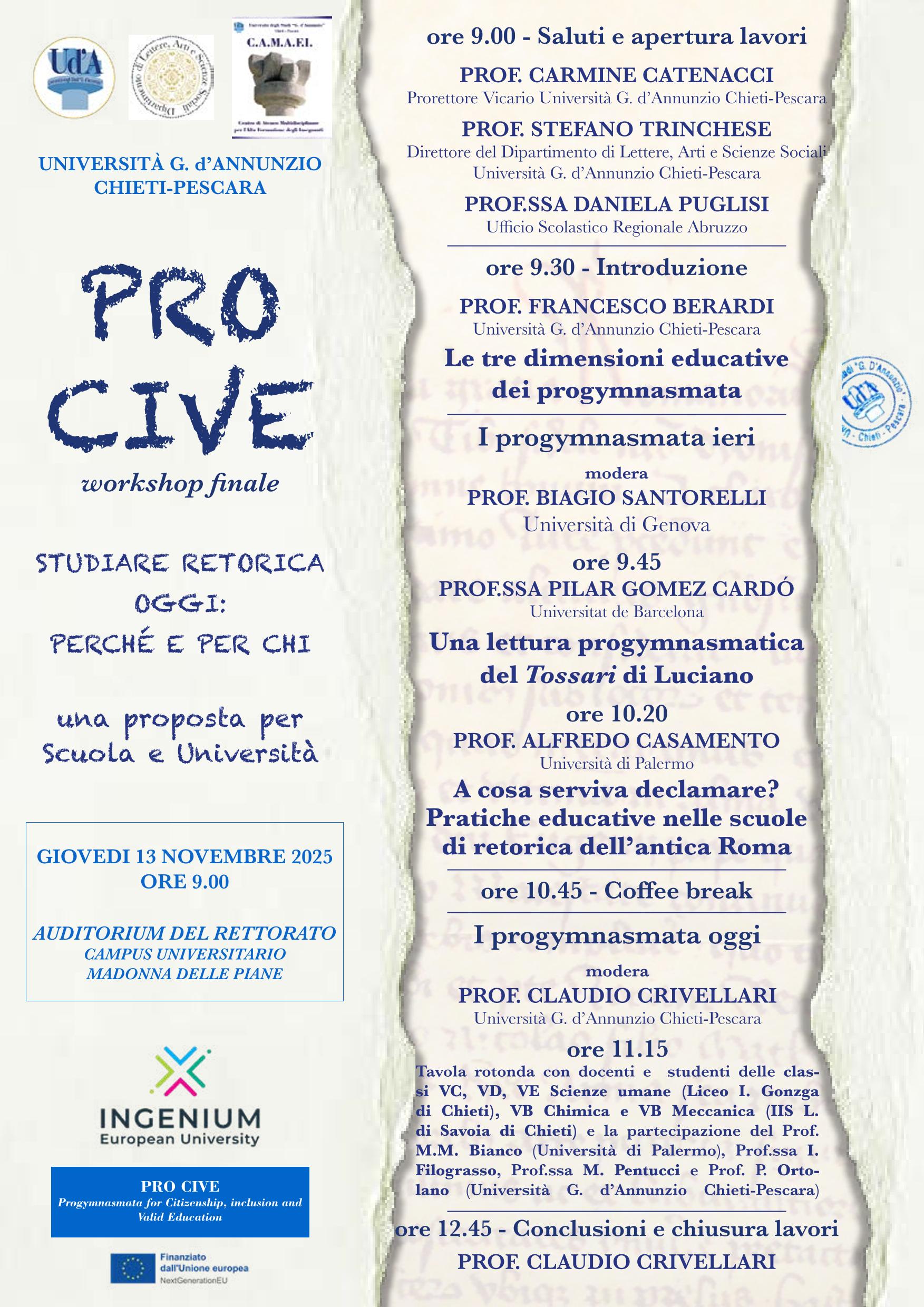 Locandina Pro Cive - Campus di Chieti