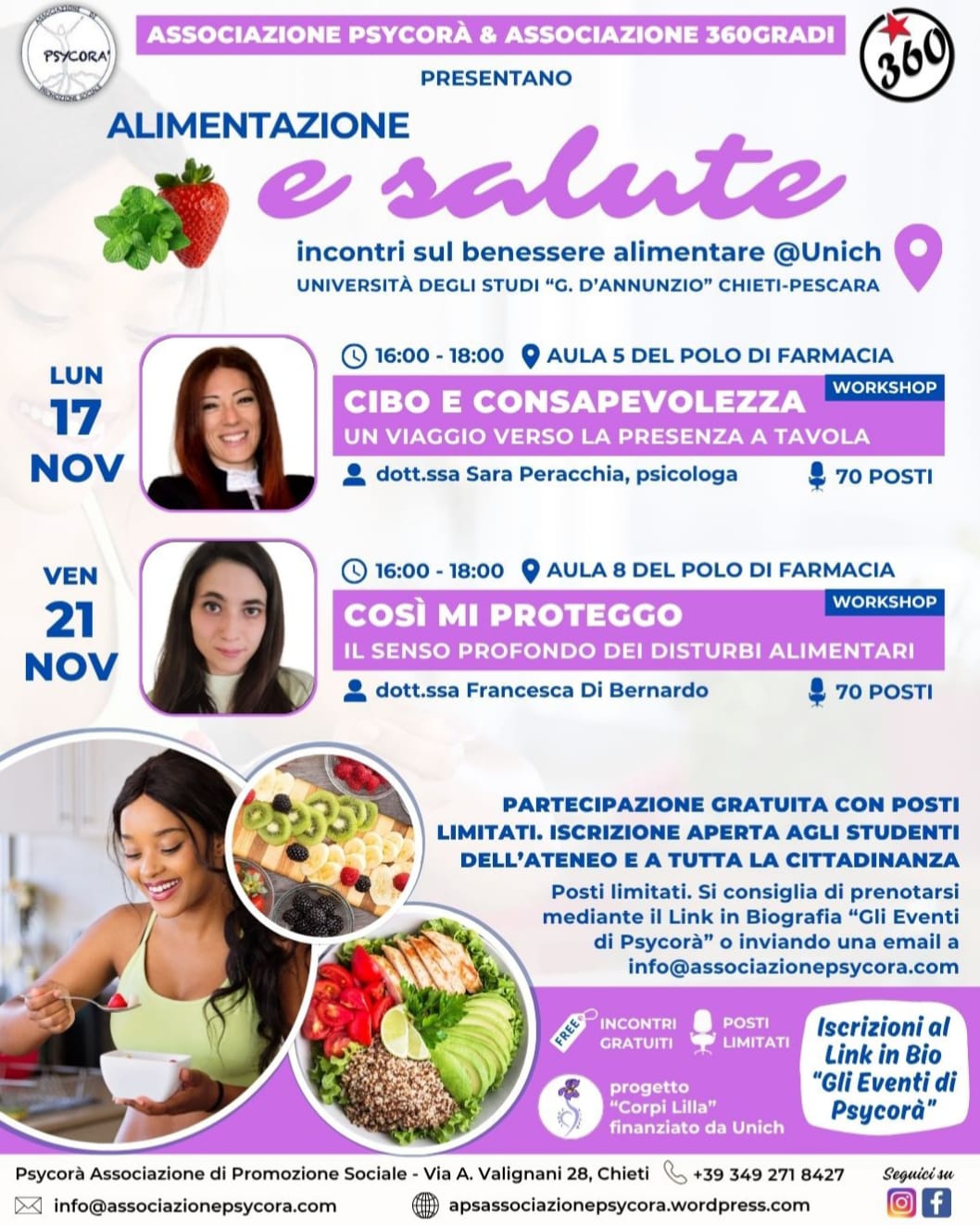 Locandina Psycorà Alimentazione e Salute