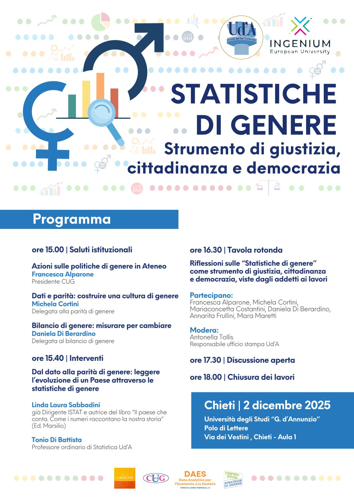 Locandina evento Statistiche di Genere