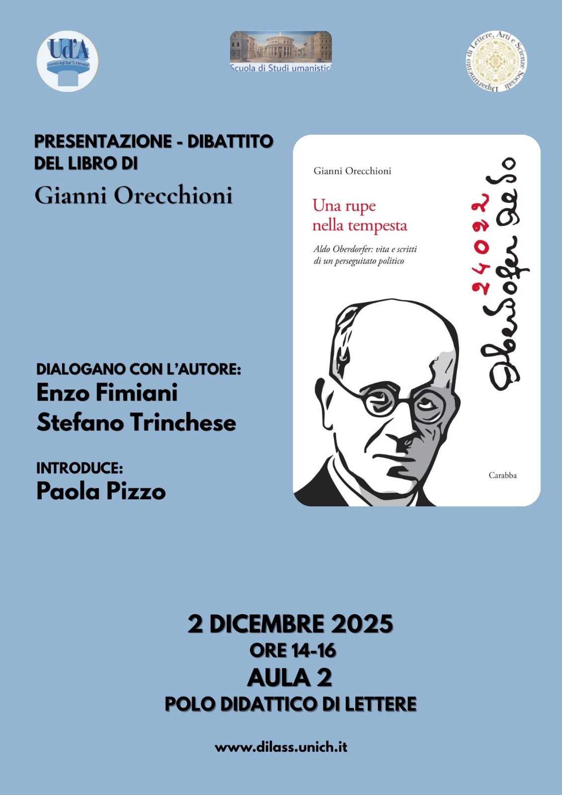 Locandina presentazione-dibattito libro - Campus di Chieti