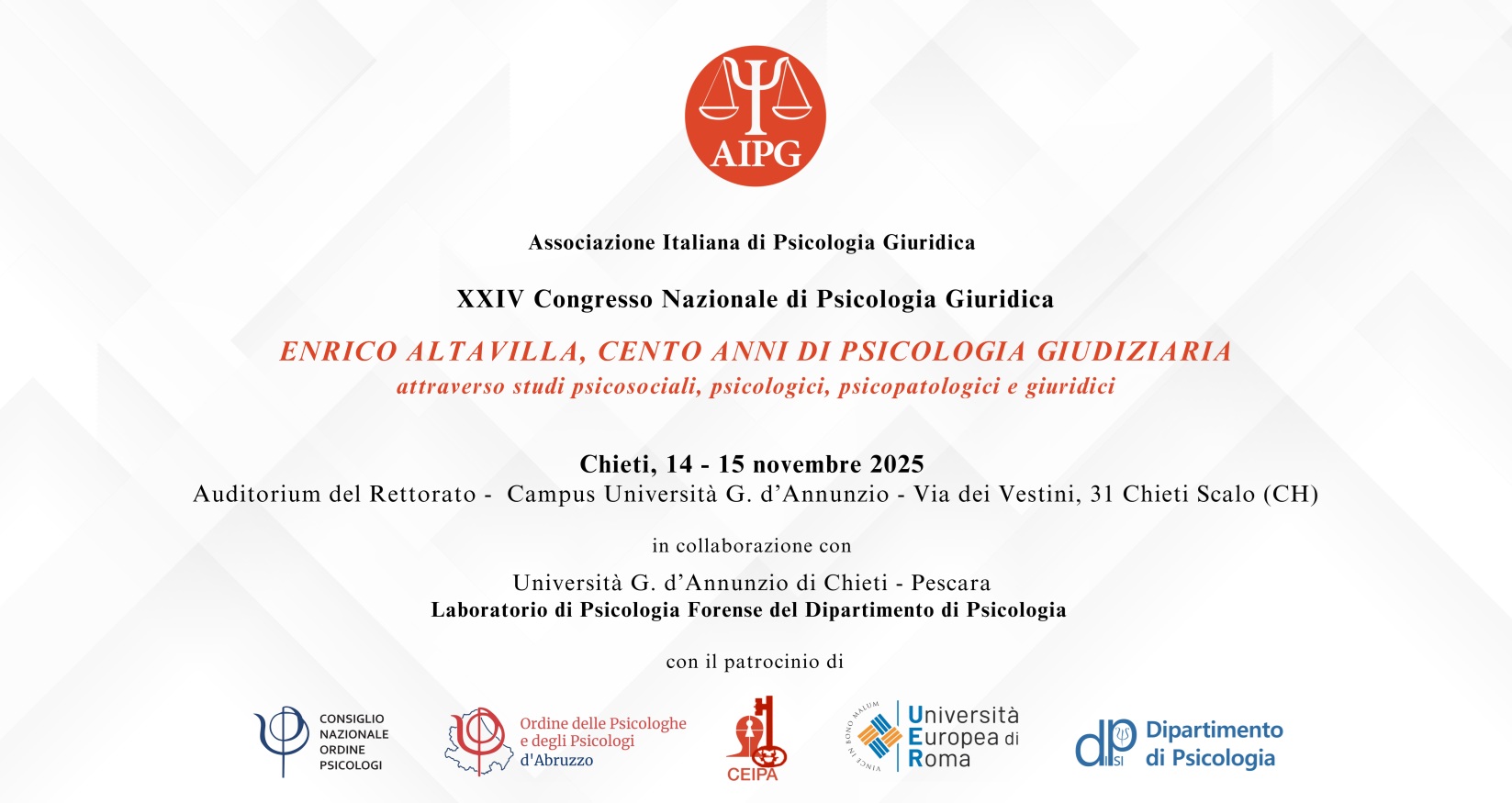 Locandina Congresso nazionale Psicologia giuridica 