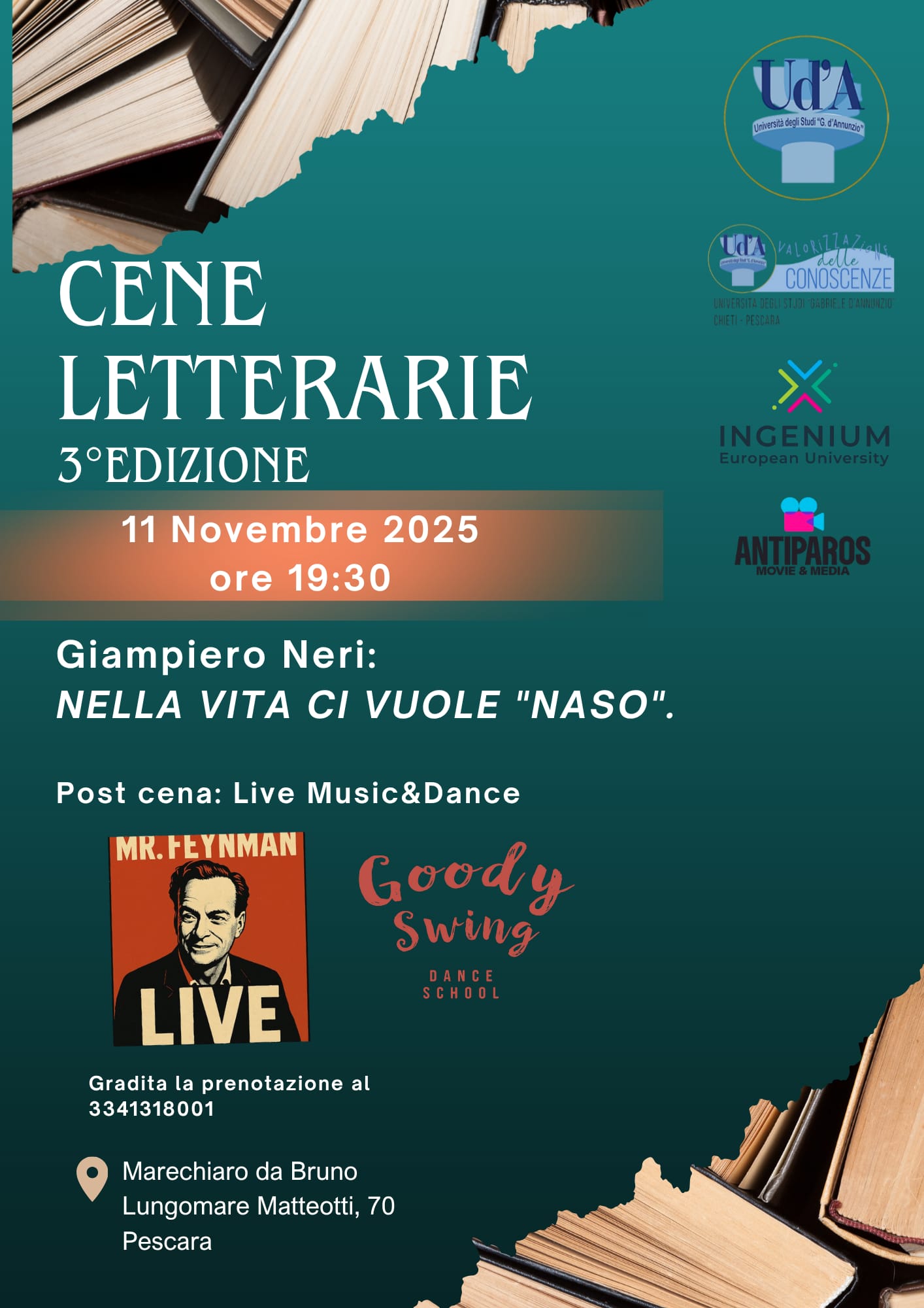 locandina Cena letterarie 11 novembre