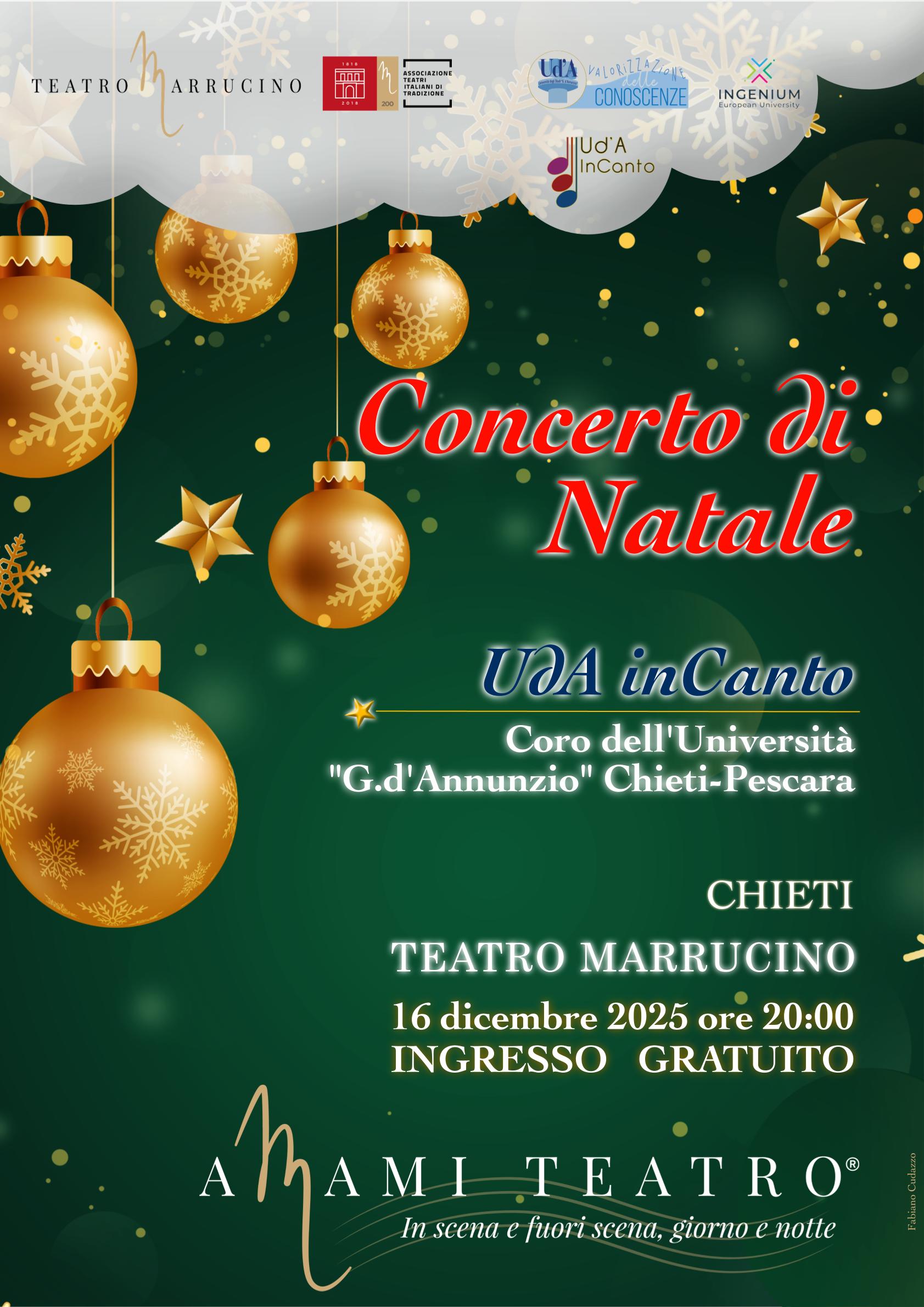 Locandina concerto di Natale Teatro Marrucino