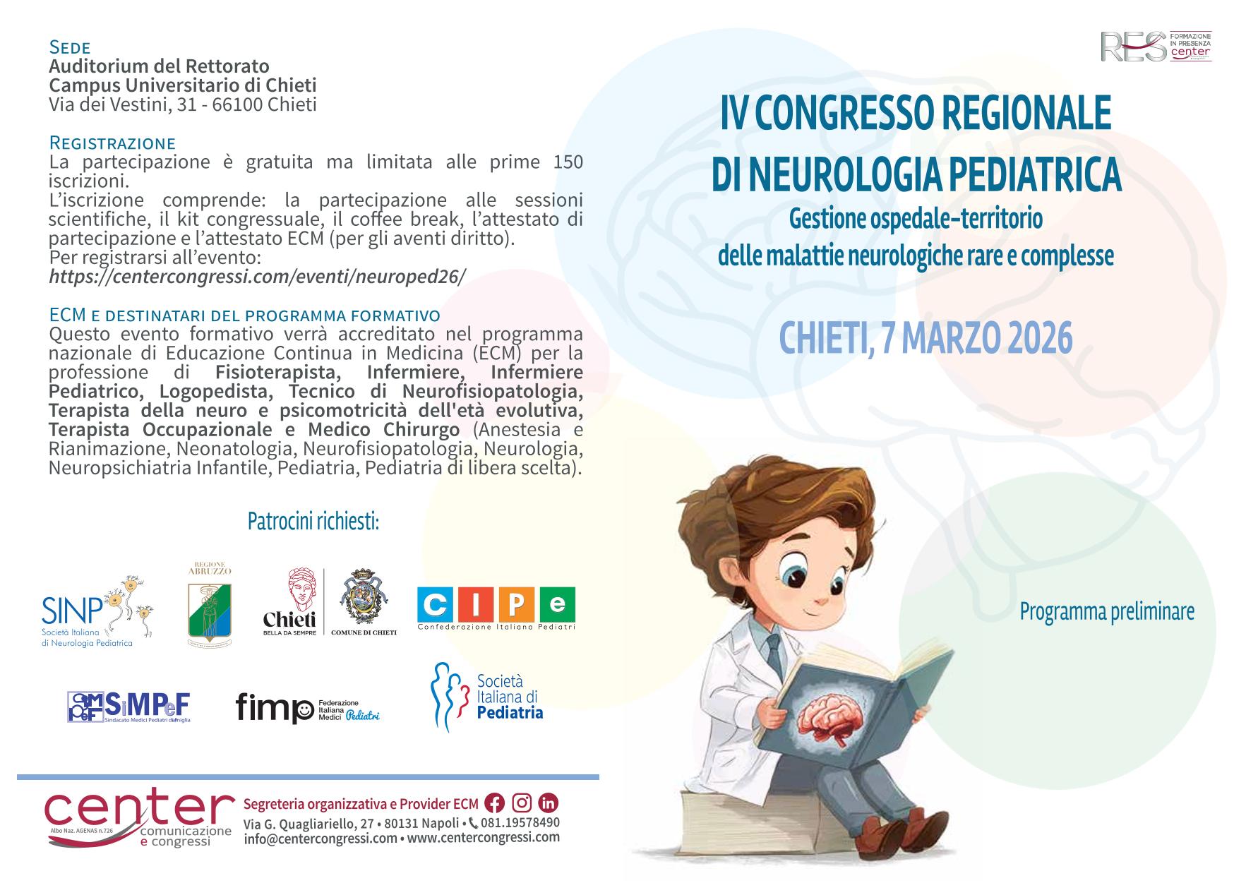 Locandina congresso Neurologia Pediatrica - Chieti