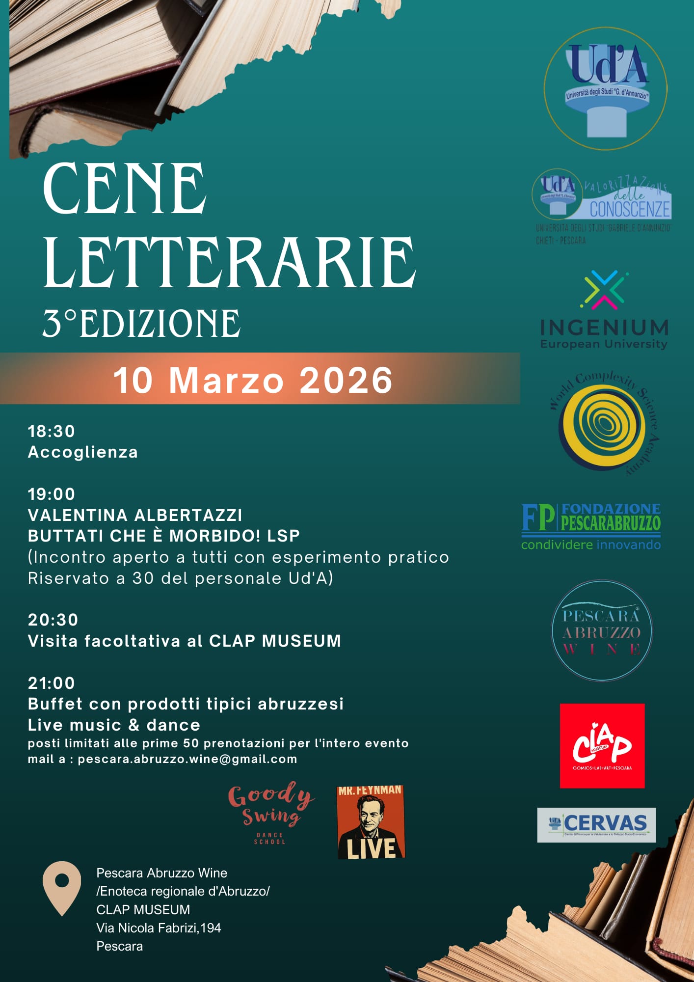 Cene letterarie - evento del 10 marzo 2026