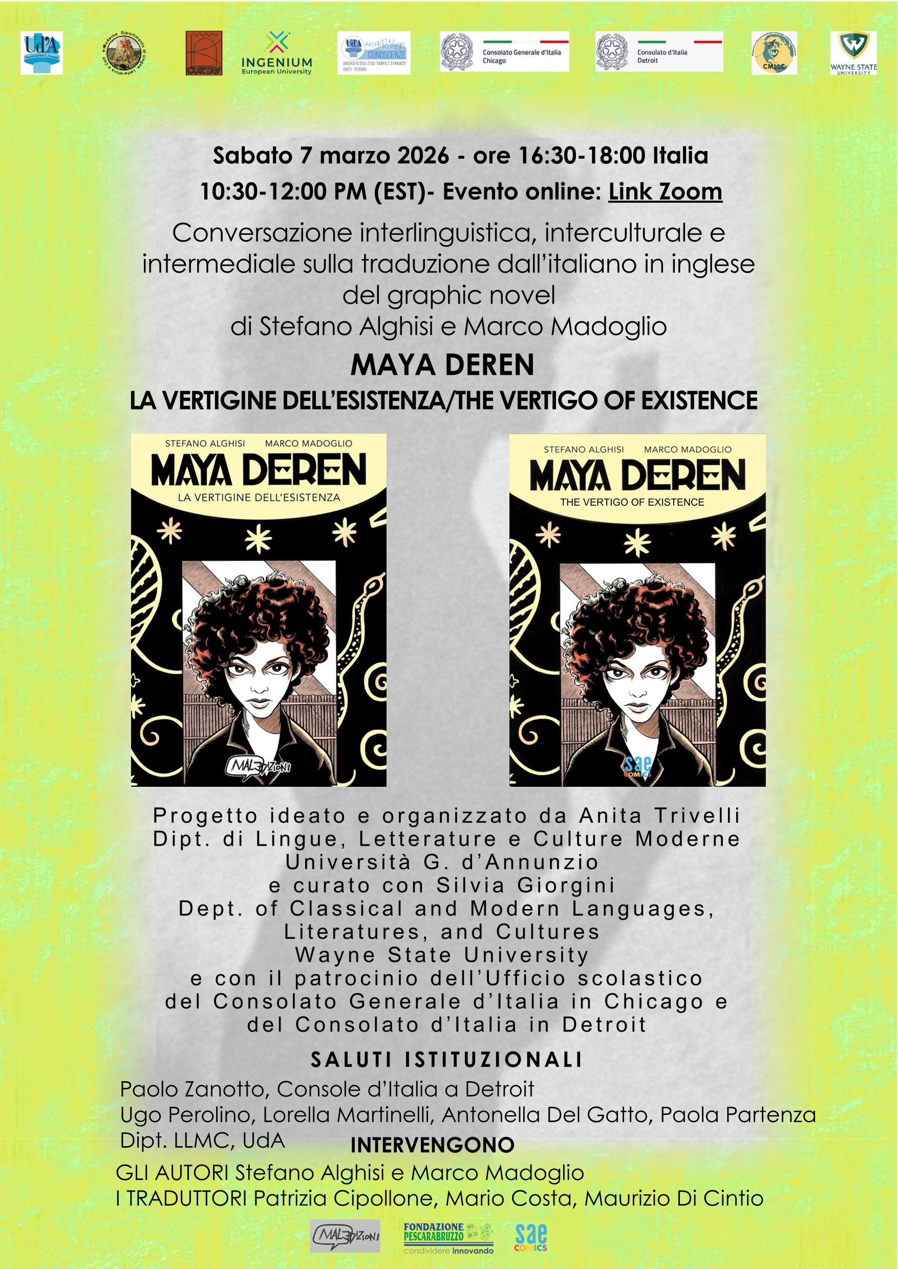 Locandina Maya Deren iniziativa webinar 7 marzo 2026 