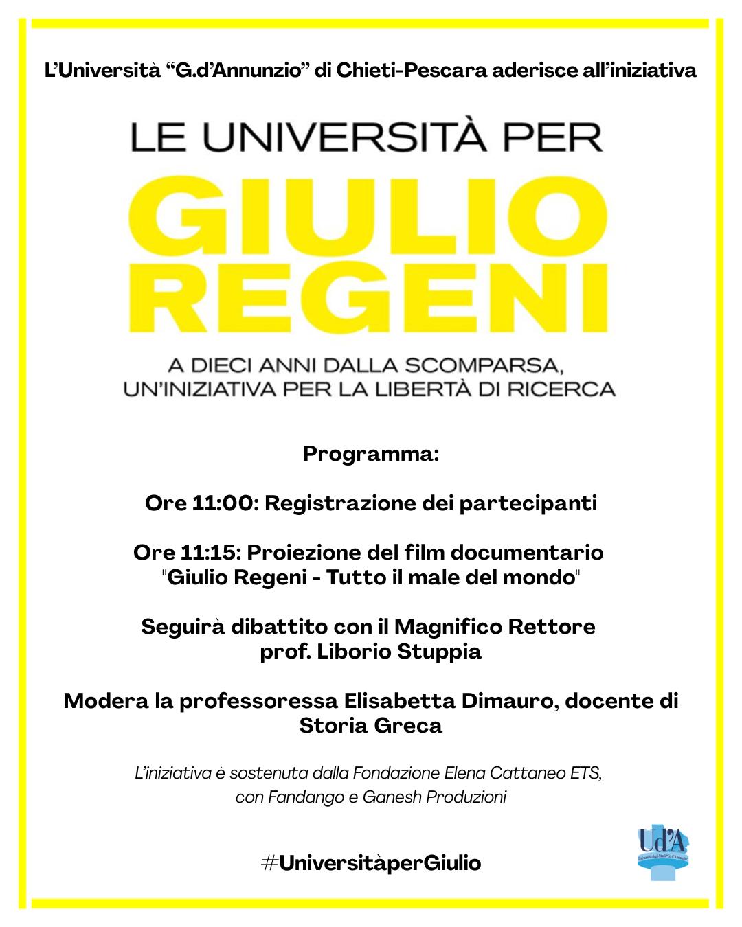 Locandina Giulio Regeni