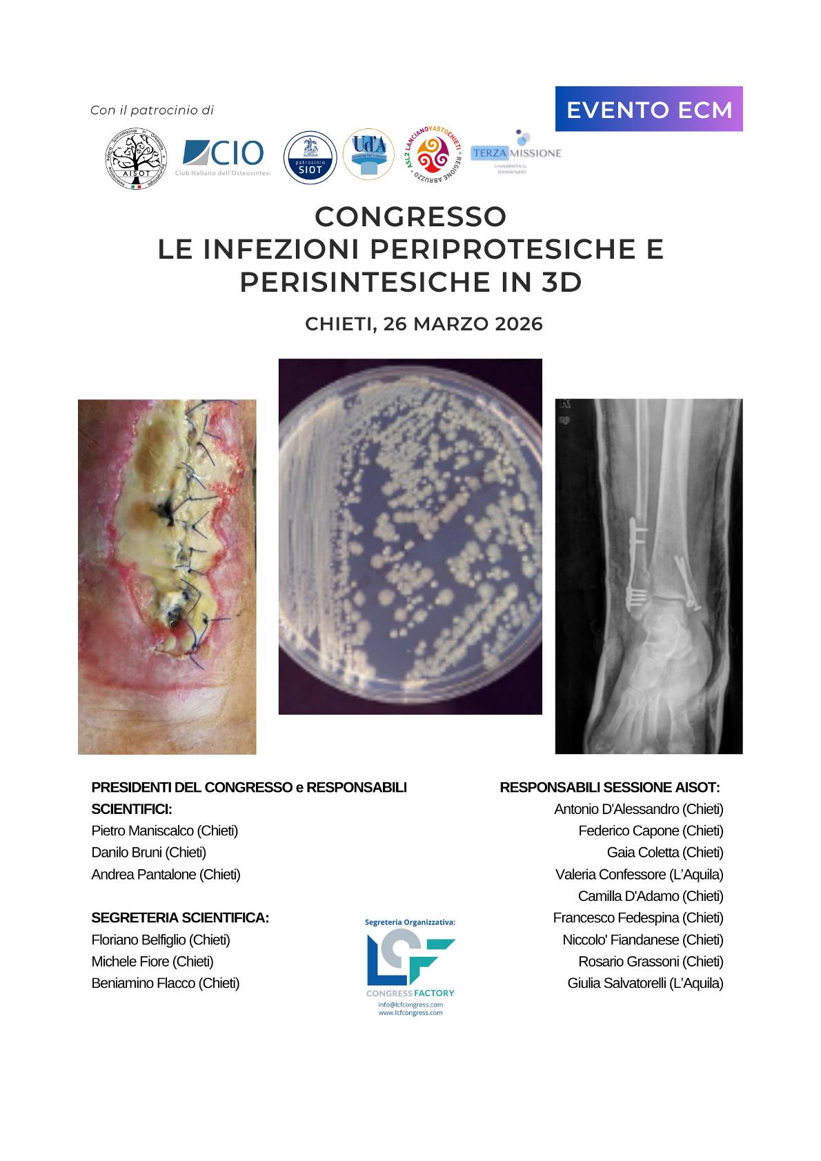 Locandina congresso infezioni in 3D Campus di chieti