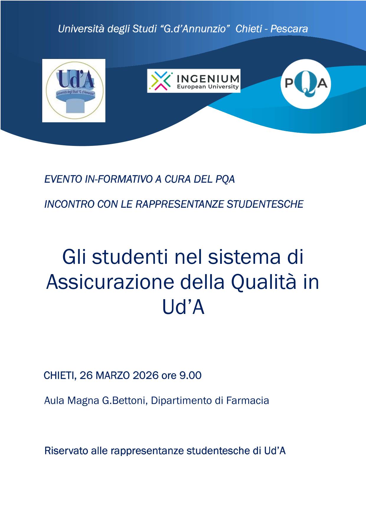 Locandina evento studenti 26-03-2026 - Aula Magna G. Bettoni