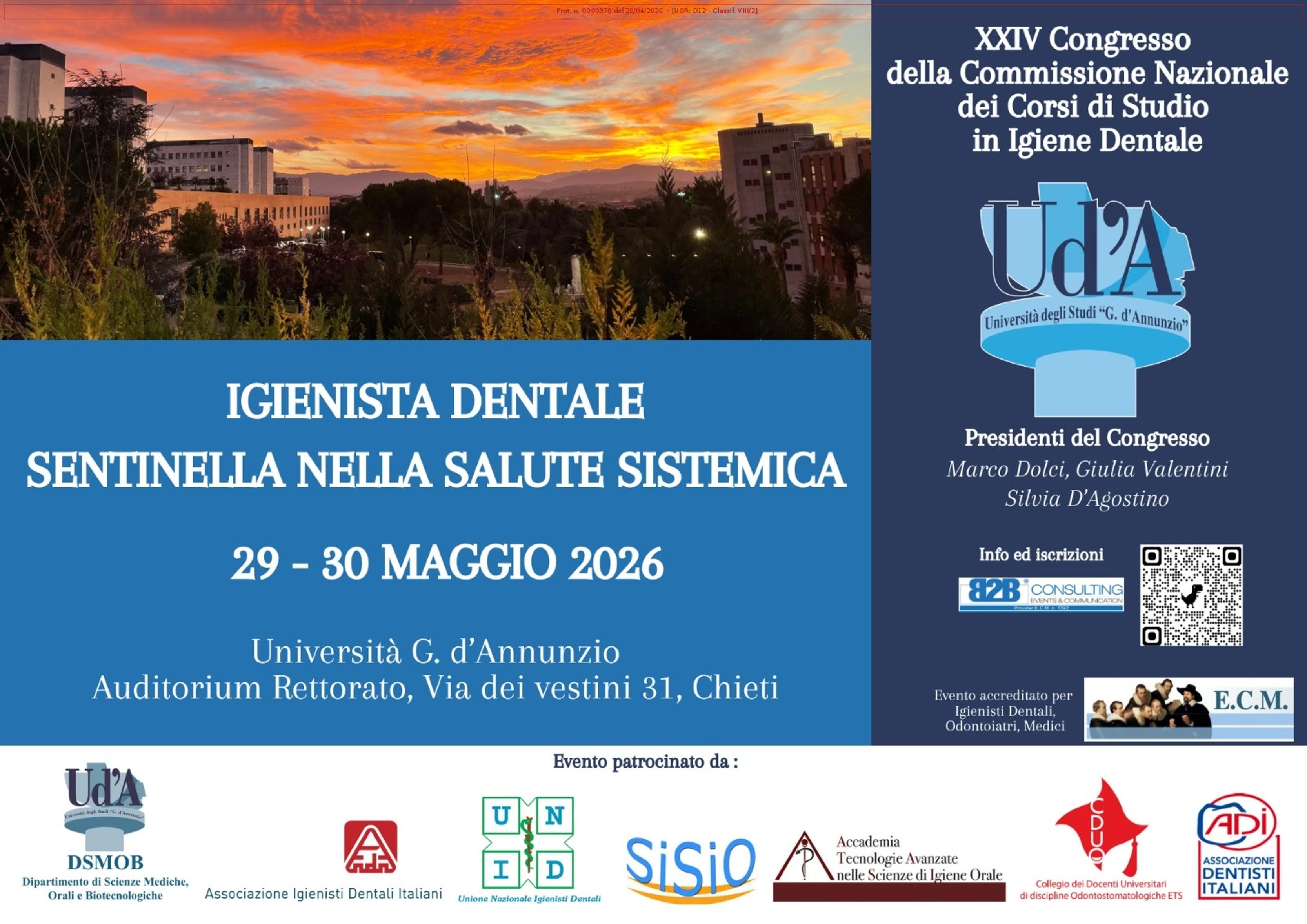 Locandina evento Igiene dentale 29 maggio - Chieti