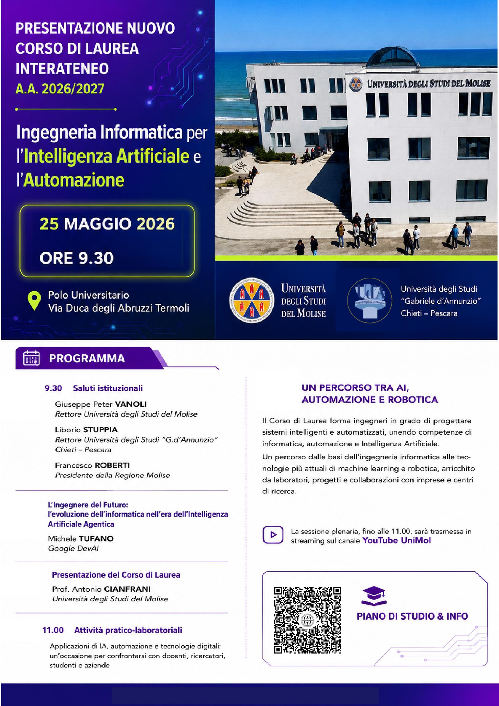 Locandina Nuovo Corso di Laurea in Ingegneria Informatica