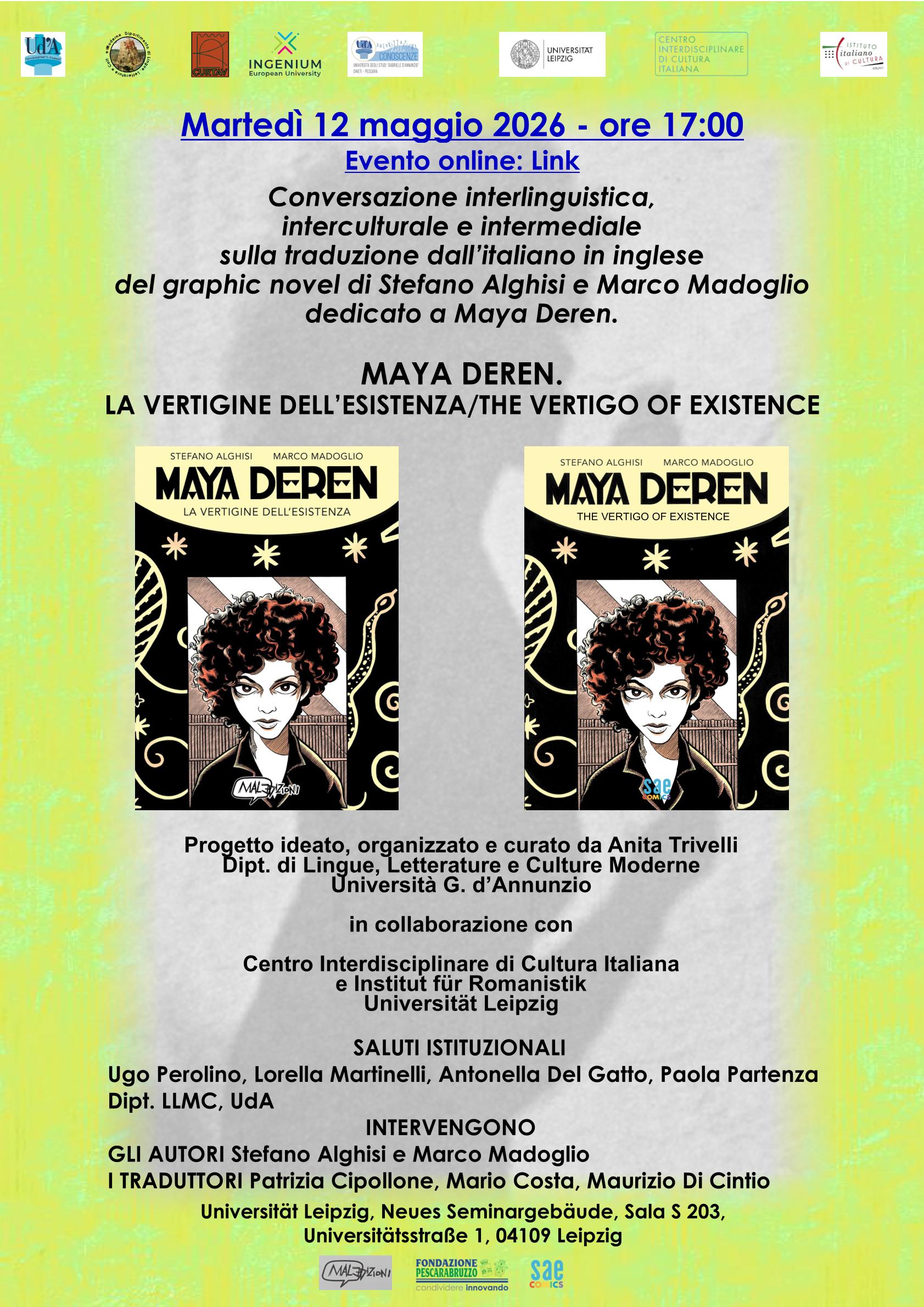 Locandina iniziativa graphic novel su Maya Deren a Lipsia 
