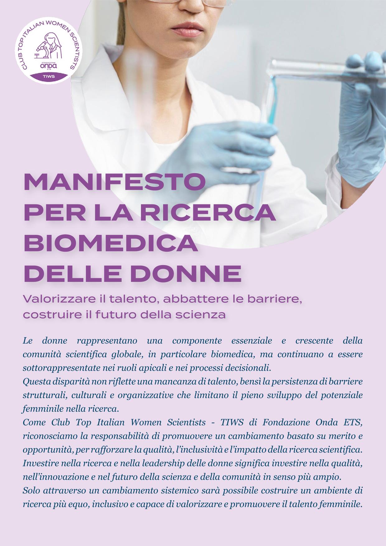 Manifesto per la ricerca biomedica delle donne