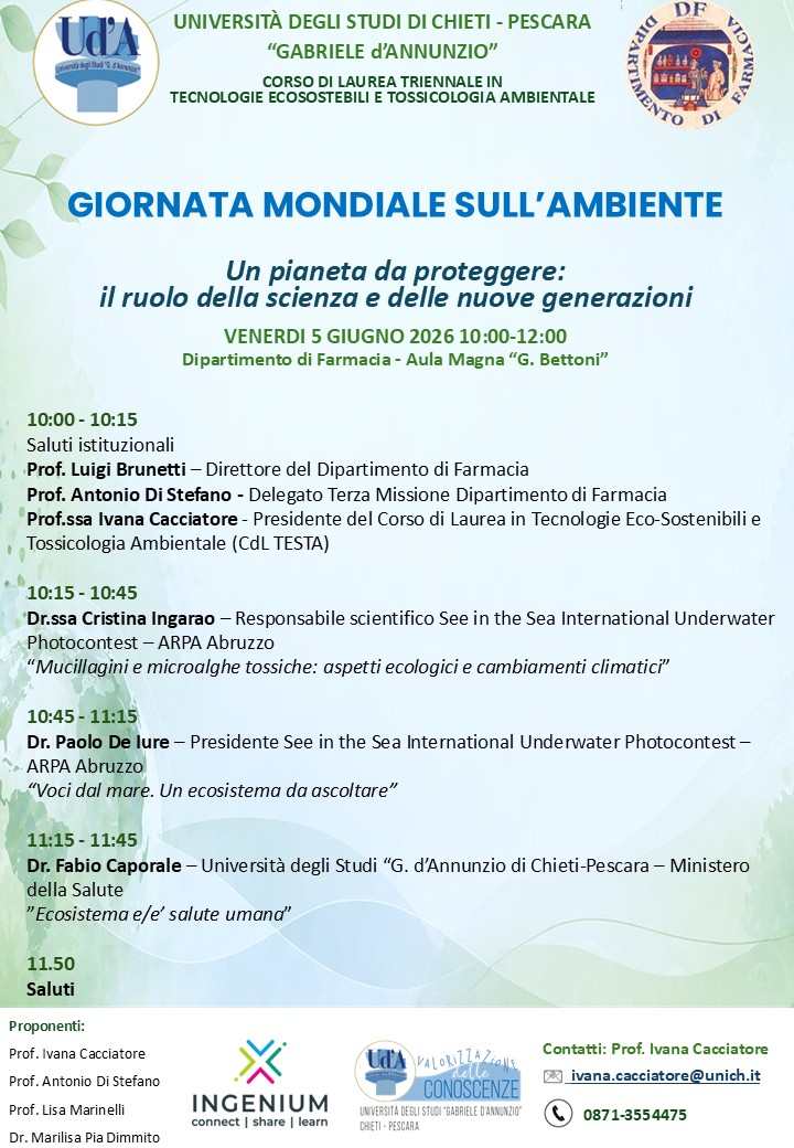 Locandina Giornata Mondiale sull'ambiente -  giugno 2026