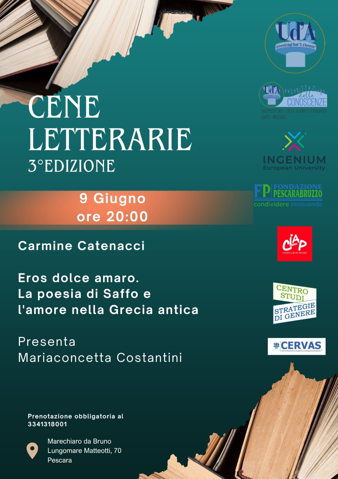 Cena letteraria 9 giugno 2026