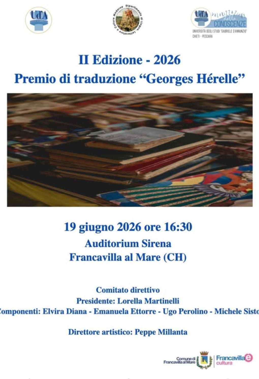 Locandina - Seconda edizione del Premio di Traduzione “Georges Hérelle”