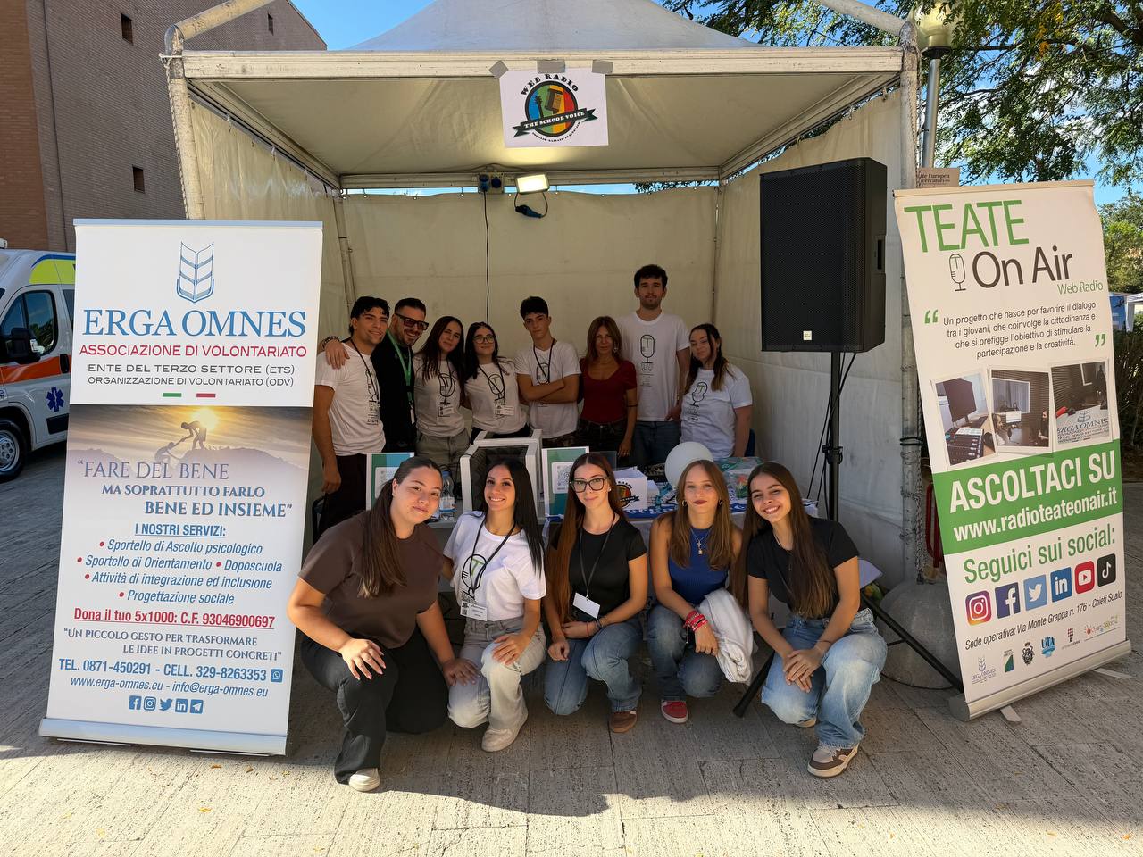 Stand Erga Omnes e Radio Teate On Air alla Notte dei Ricercatori a Chieti