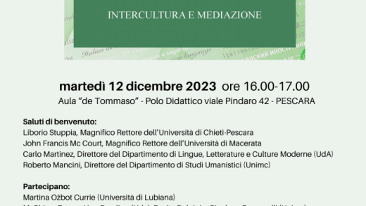 Presentazione della prima edizione del Master Interateneo di II Livello in “Didattica dell’Italiano L2/LS: intercultura e mediazione”