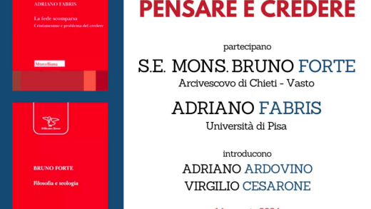 Locandina dialoghi filosofici pensare e credere 14 maggio