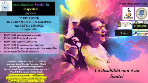 Locandina seconda edizione diversamente in campus 6 luglio 2024