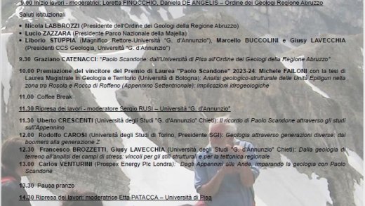 Locandina evento di Geologia del 4 Ottobre 2024