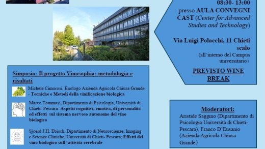 Locandina evento Il vino biologico tra sostenibilità, benessere e salute