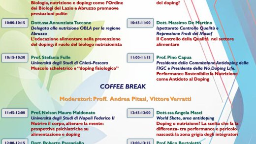 Locandina evento 12 dicembre 2025 Alimentazione e doping