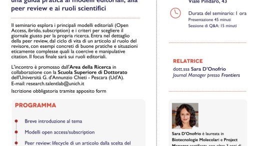 Locandina evento 18 giugno Campus di Pescara