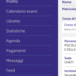 Schermata App Menù principale