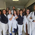 Foto 1 - Il dott. Pietro Ripani (primo a destra) con il personale del Centro Regionale Fibrosi Cistica dell’ospedale San Liberatore di Atri